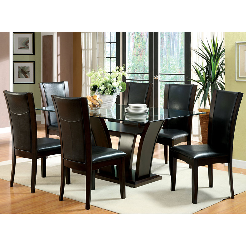 Glass Top Pedestal Dining Set
