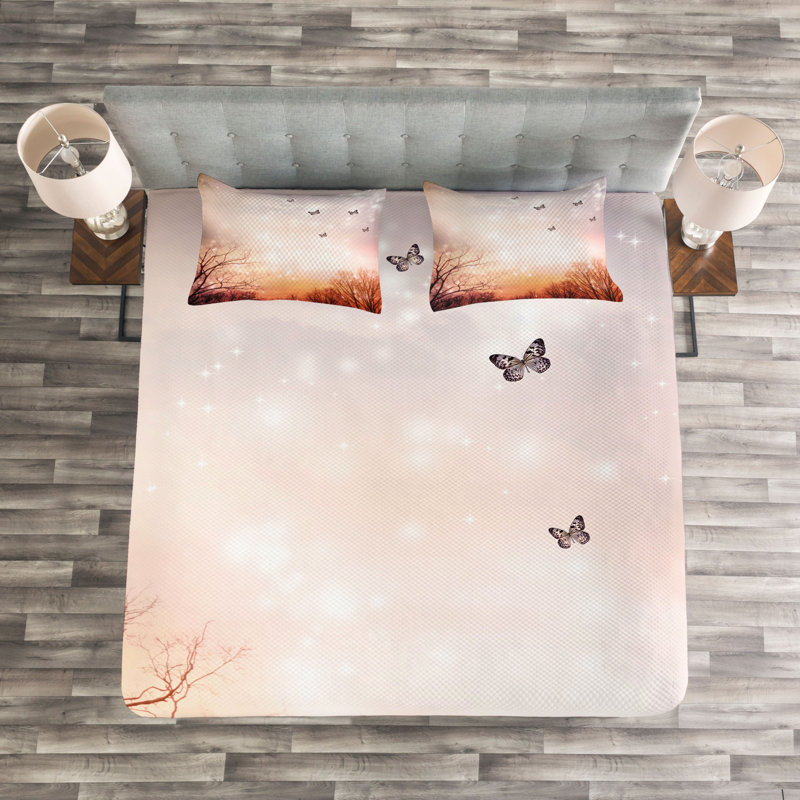 Frasher No Pattern Bedspread with Pillow Shams Included, 220 x 264 cm