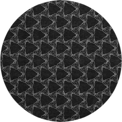 Premium Machine Washable Prisco Black Rug