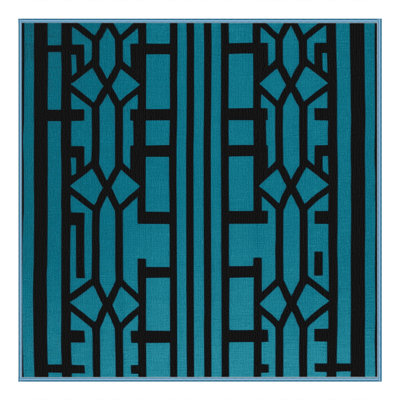 Machine Washable Trellis Blue Area Rug