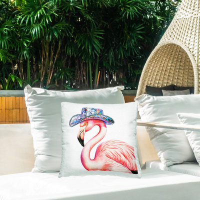 Coussin extérieur Disco Hat sur le design flamant par Amanda Greenwood