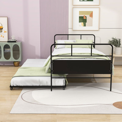 Lit plateforme simple avec lit gigogne escamotable