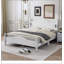 Cadre de lit plateforme en bois de style rétro avec sommier à lattes en bois durable et design classique pour un sommeil confortable-1051318313-1051318314