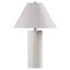 Ensemble de lampes de table modernes en résine blanche de 22,75 pouces avec abat-jour Empire en lin blanc et ports USB TYPE-C