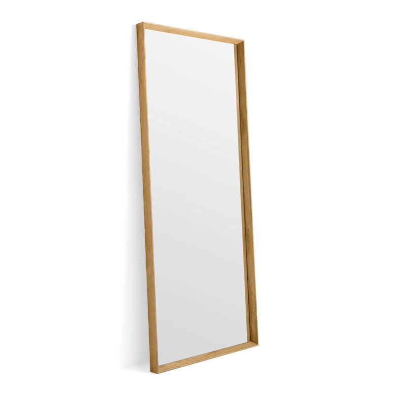 Mode Rectangle Solid Wood Mirror, White Oak