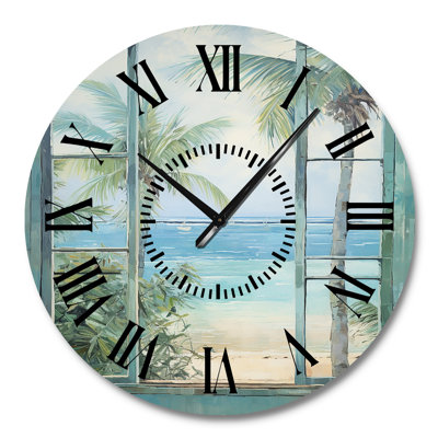 Horloge murale Tropical Beach Windows Horizon I - Fenêtres côtières