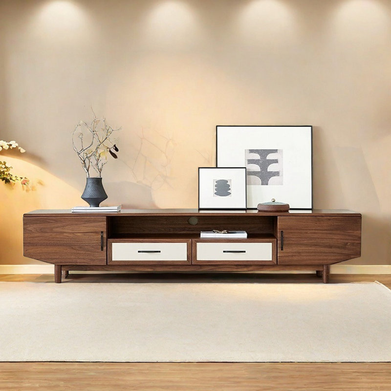 Solid Wood TV Cabinet Walnut