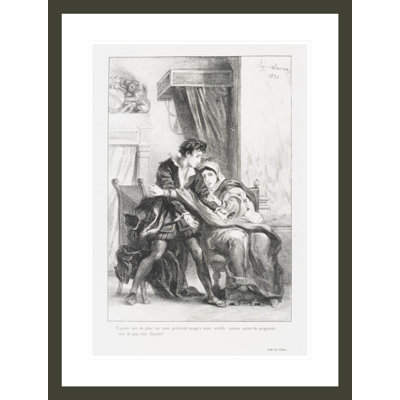 Hamlet et la reine (Act. III Sc. IV) (Hamlet and the Queen) from Shakespeare’s Hamlet by Eugène Delacroix -Framed Giclee Print