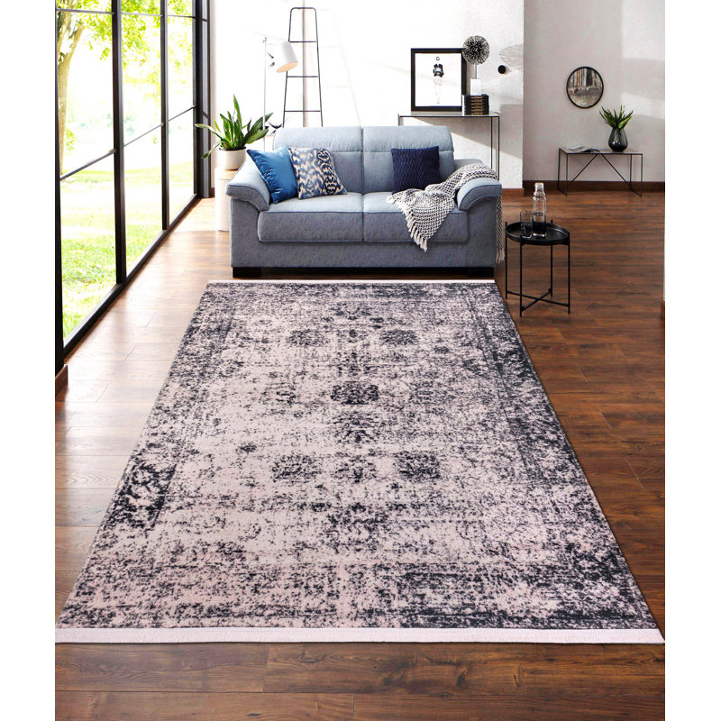 Tapis luxueux en velours, 5,9 x 9,5 pieds | 100% velours, hauteur de poils de 0,3 pouce | Dessous antidérapant, lavable à la machine, texture chenille, impression numérique | Idéal pour le salon, la chambre à coucher et la décoration intérieure