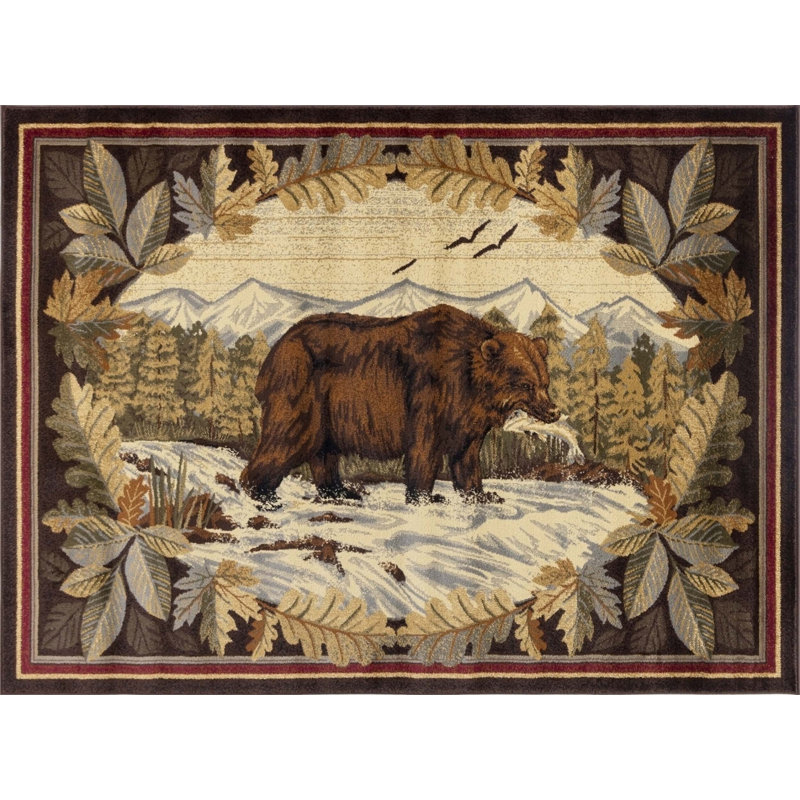 Nature's Nest Multi Lodge Area Rug, Rectangle 2' x 3'
