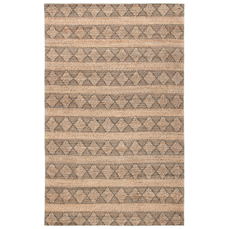 Irline Natural Fiber Hand Tufted Performance Geometric Rug, Rectangle 3' x 5'