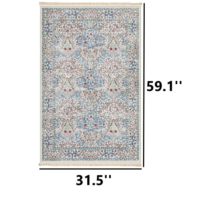 Tapis Blossoming Manor, Bleu