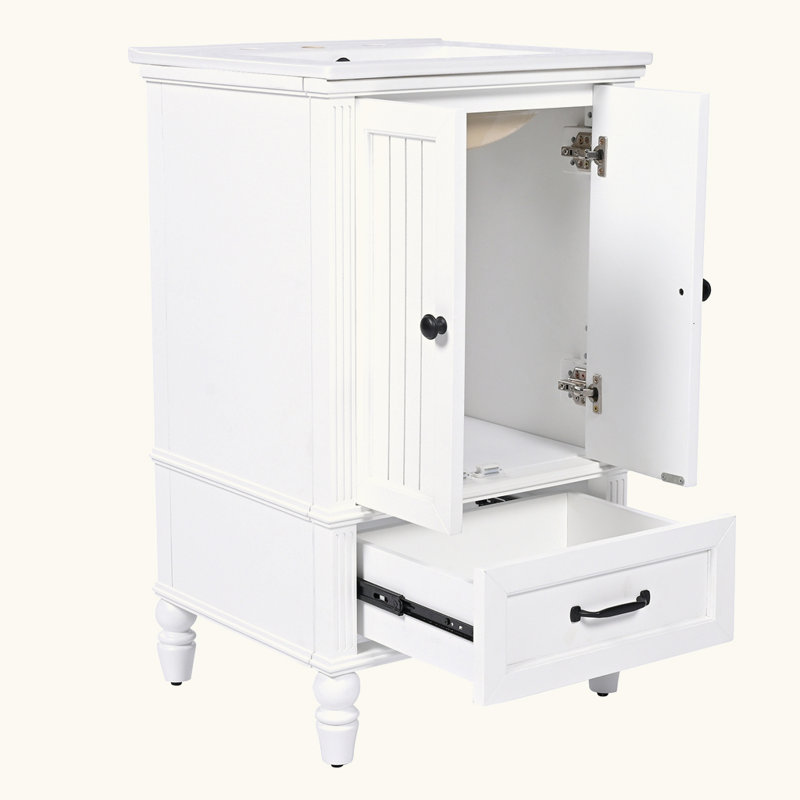 Meuble-lavabo de salle de bain avec lavabo et deux portes