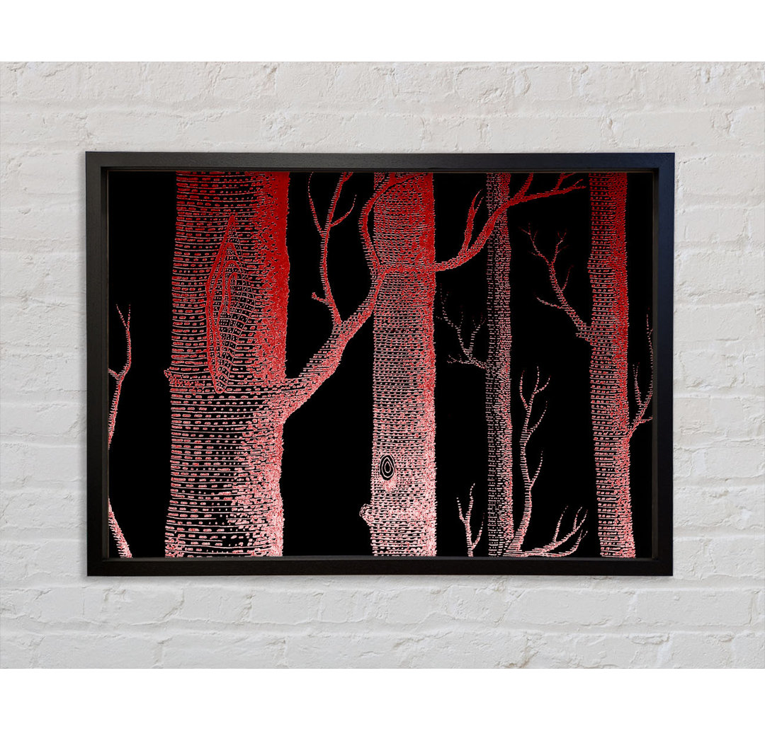 Red Night Trees - Einzelne Bilderrahmen Kunstdrucke auf Leinwand