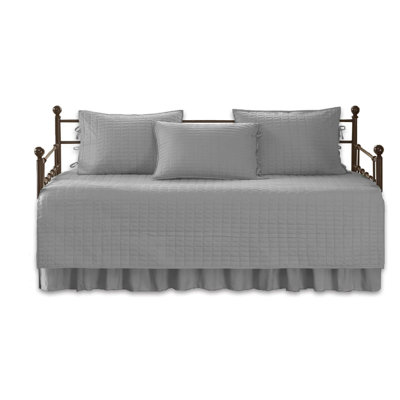 5 Piece Comfort Quilting Double Sided Daybed Cover Sets,Gray