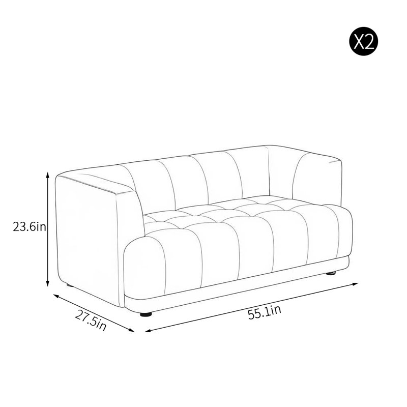 Banc rembourré en similicuir Fashion, Blanc cassé