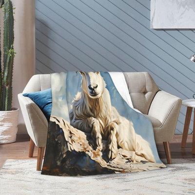Ultra Soft Throw Blanket Cute Goat Flannel Lightweight Cozy Warm Throw Blankets for Couch Bed Sofa Room Decor Gifts All Season 40"X50"