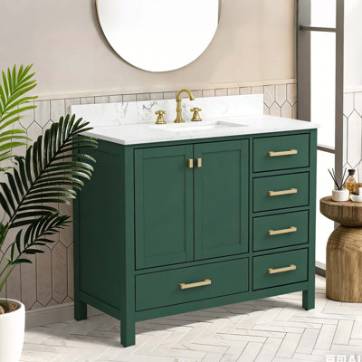 Meuble-lavabo en bois massif avec lavabo et rangement autoportant