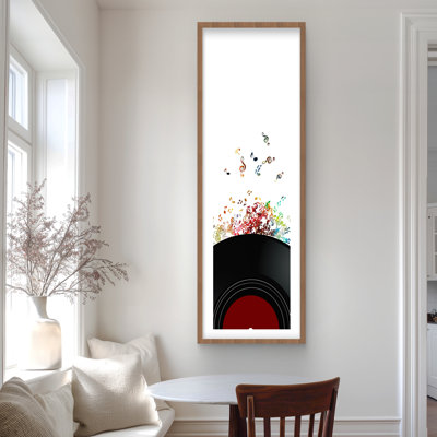 Notes Escaping from a Vinyl Record | Framed Print Decor