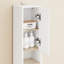 Armoire de rangement étroite pour salle de bain avec 2 portes, 1 tiroir, blanc et naturel-587085382