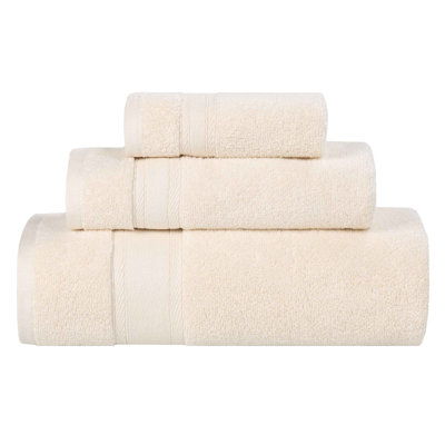 Nile Mills Zero-Twist Cotton Towel Set With Framed Dobby Border - Quick-Dry