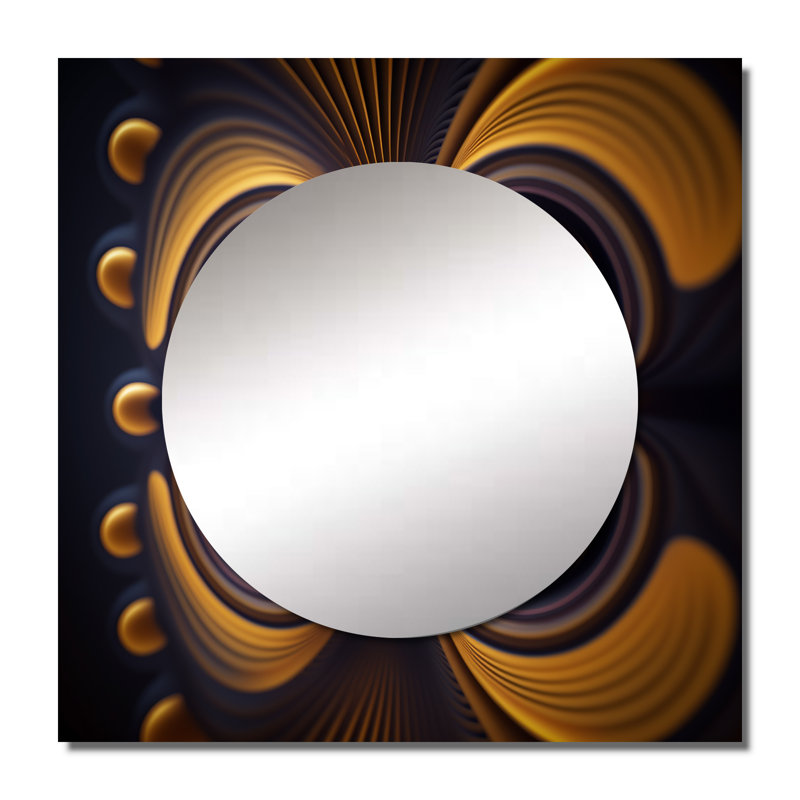 Natesa - Miroir abstrait à spirales carrées pour chambre à coucher, 23 po x 23 po