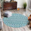 Tapis bleu turquoise en polypropylène tissé à la machine Briehn-860863632