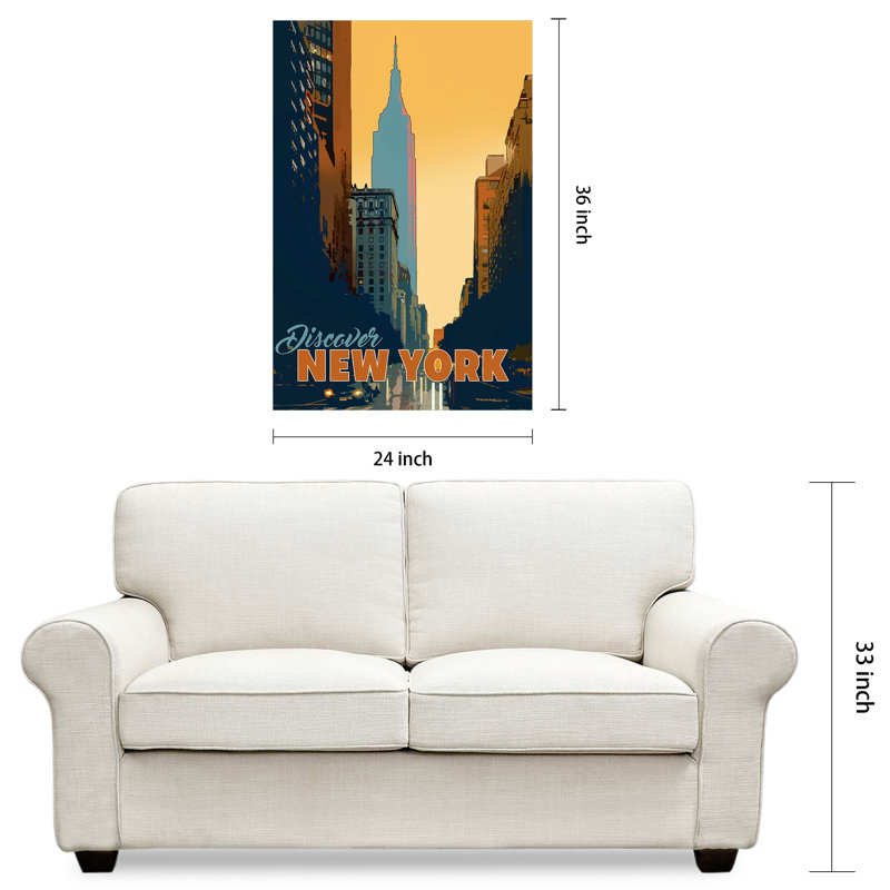 New York Minute Colorful Glass Rectangle Art Print