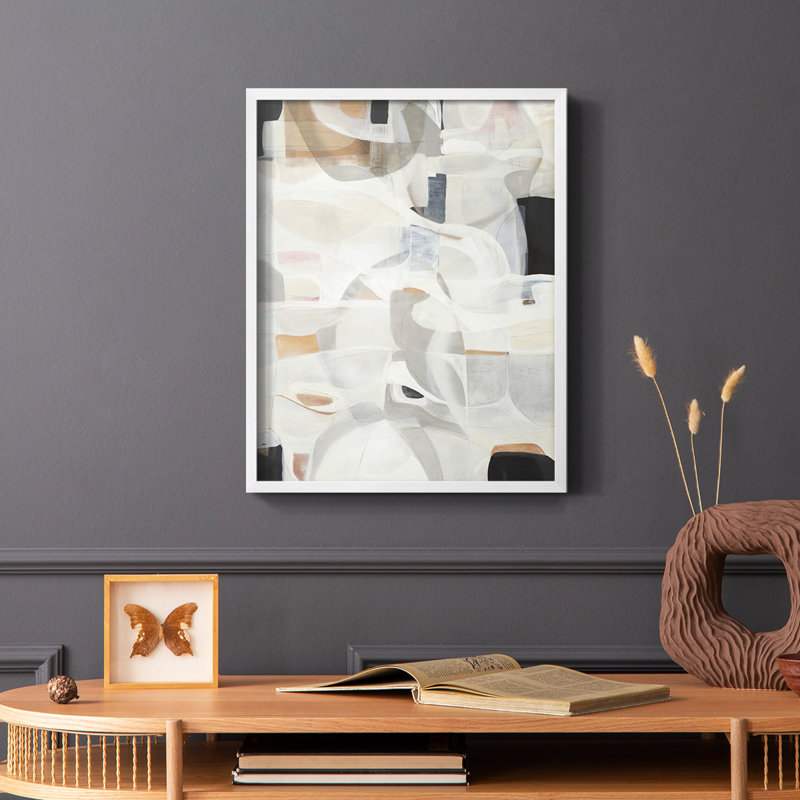 Reproduction encadrée balayée par le vent - bois massif, Blanc, H 14 po x l 11 po