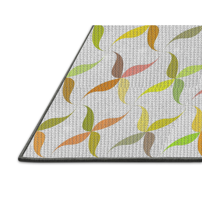 Laine tissé à la machine à motifs géométriques et polyester gris/jaune Tapis décoratif, Rectangle 5 pi x 7 pi