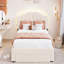 Lit plateforme tapissier avec tiroir Teddy