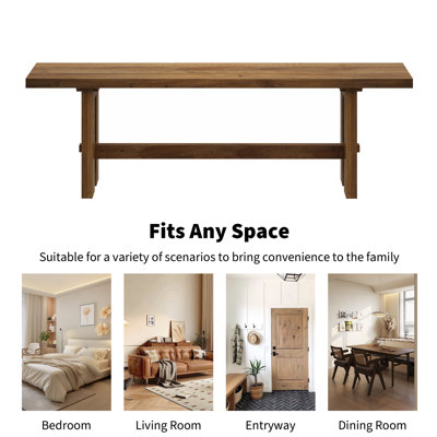 55''W Solid Reclaimed Wood Bench