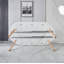 Table de salle à manger extensible avec 2 rallonges - largeur maximale de 70 po, plateau en panneau de fibres à densité moyenne et pieds en bois massif, peu encombrant pour les condos / cuisines (blanc)-87868596