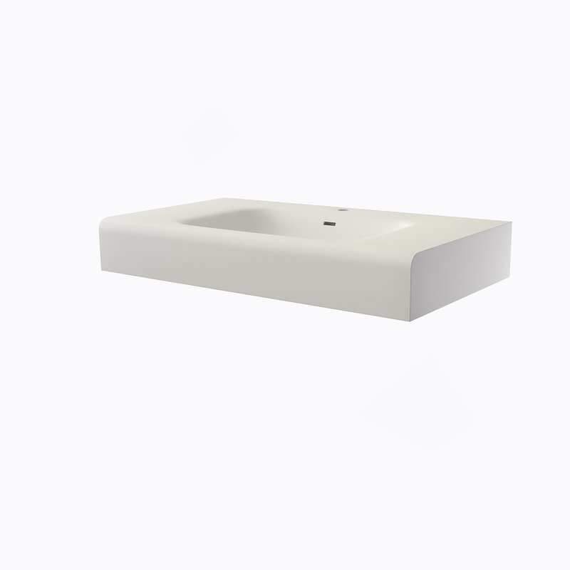 Lavabo de salle de bain à surface solide en pierre de pierre