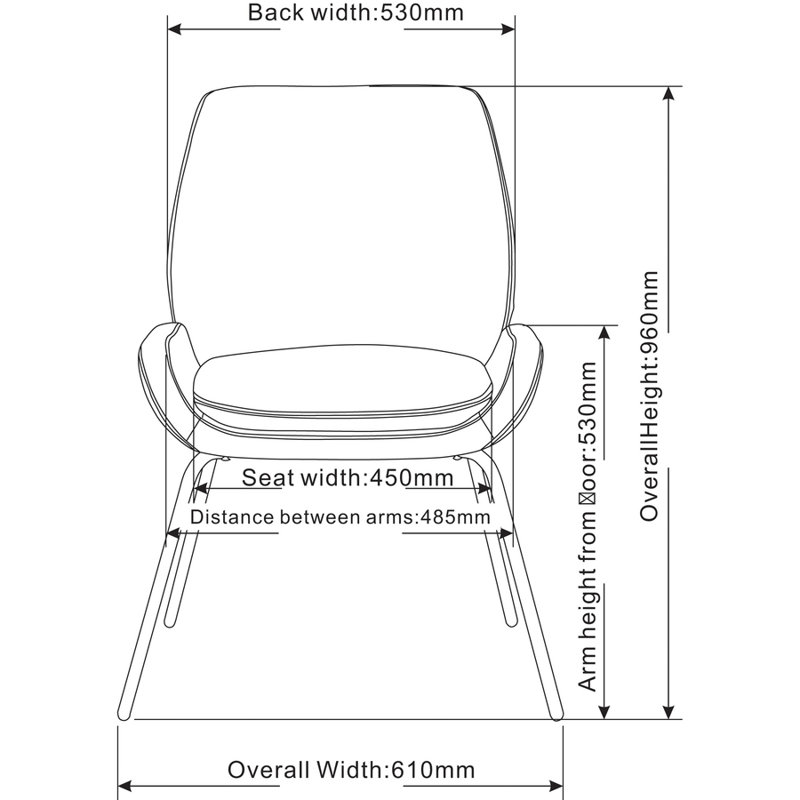Black Bonded Leather Guest Chair with Metal Frame