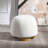 Fully Assembled Round Soft Teddy Fabric Upholstered Ottoman, Footstool With Soft Padded Seat, Fully Assembled Modern Sofa Couch Footrest, Extra Seating For Bedroom Entryway-206126145