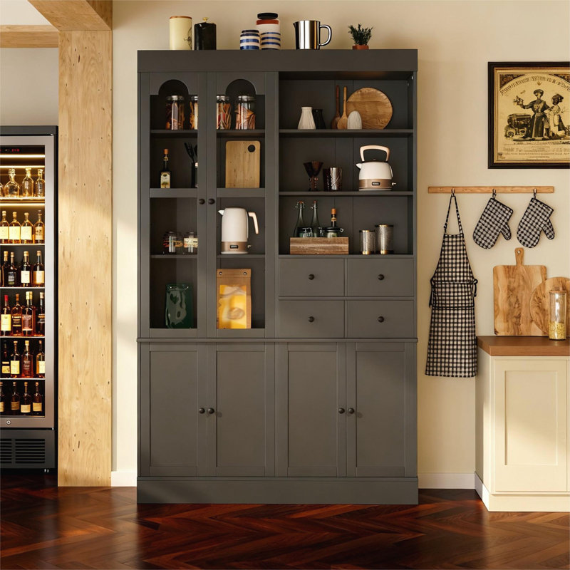 Grand garde-manger avec 4 tiroirs, Grey