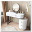 Coiffeuse moderne avec miroir amovible et table d'appoint rotative
