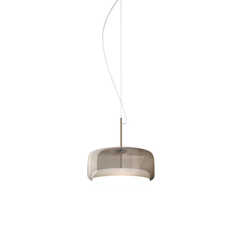 Jube 1 - Light LED Pendant, 88" H x 15" W x 15" D, Smoky White, Matte Steel
