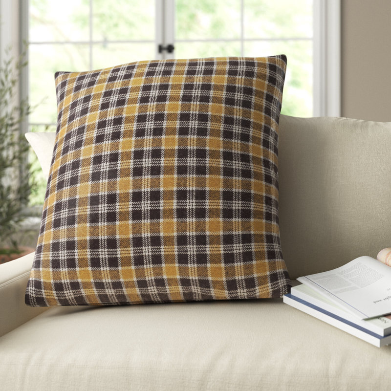 Waltman Plaid Reversible Throw Pillow, 18" x 18", No Fill