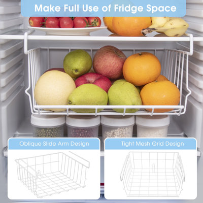 ROFAY, panier de rangement sous étagère, bacs de rangement 12,4 * 11,6 * 6,2 po, paquet de 4, blanc