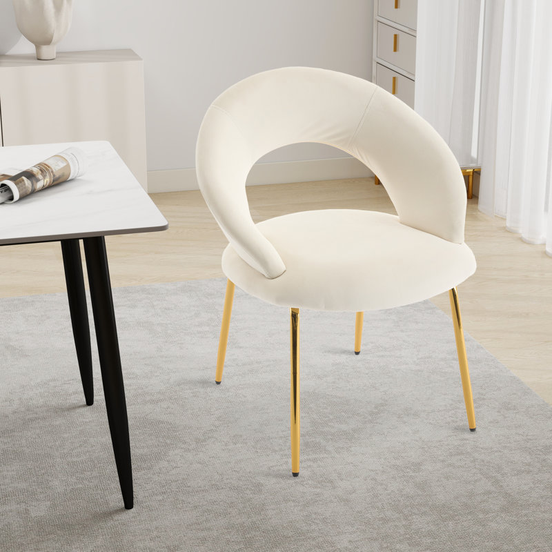 Chaise de salle à manger rembourrée, Teddy blanc