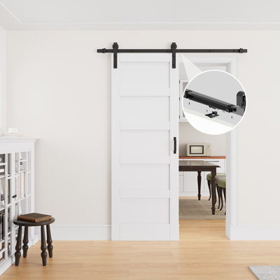 30" × 84" Solid Core Sliding Barn Door with PVC Surface, Ready to Use All Installation Hardware Kit & Soft Close Included