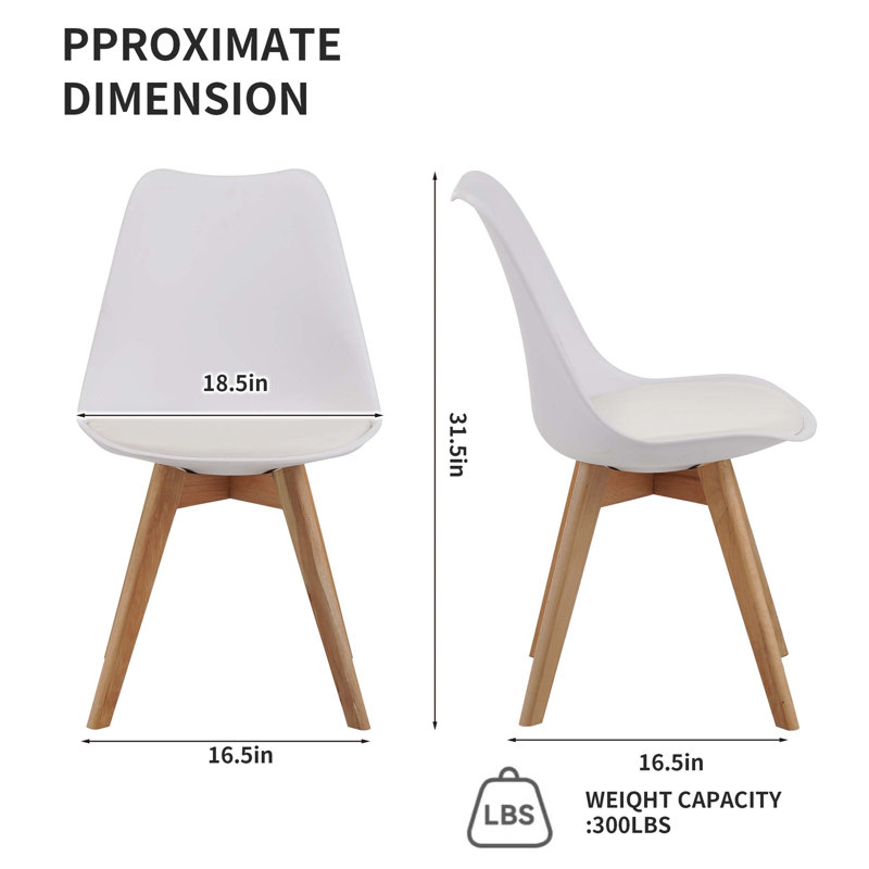 Set Of Four Modern Dining Chairs With Wooden Legs, High-Density Cushions, And Durable PU Leather For Comfort And Style In Any Setting