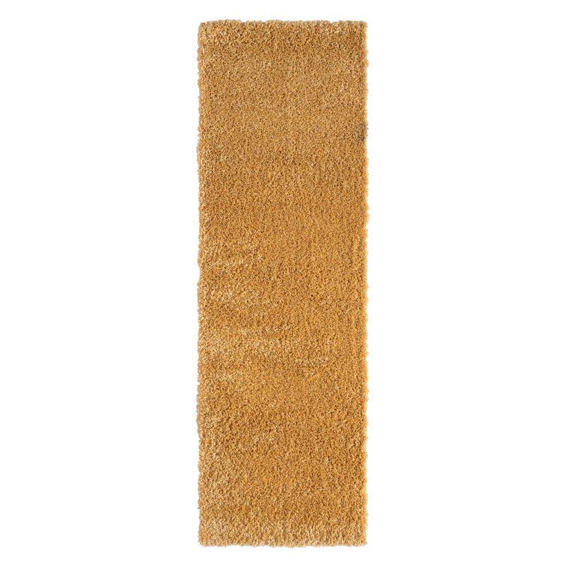 Shaggy Lush Golden Yellow Rug, Runner 80 x 250cm
