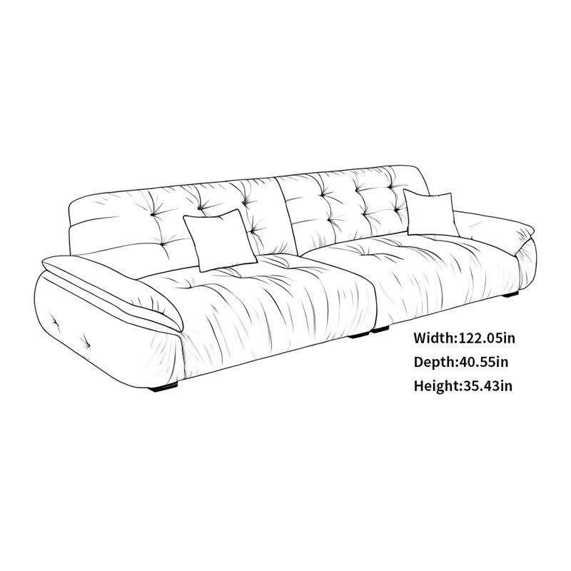 Canapé moderne simple et créatif, 4, Vert, H 35,43 po x l 122,05 po x P 40,55 po
