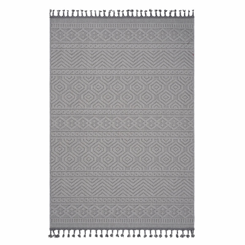 Geometric Indoor Outdoor Area Rug, Rectangle 4' x 6'2"