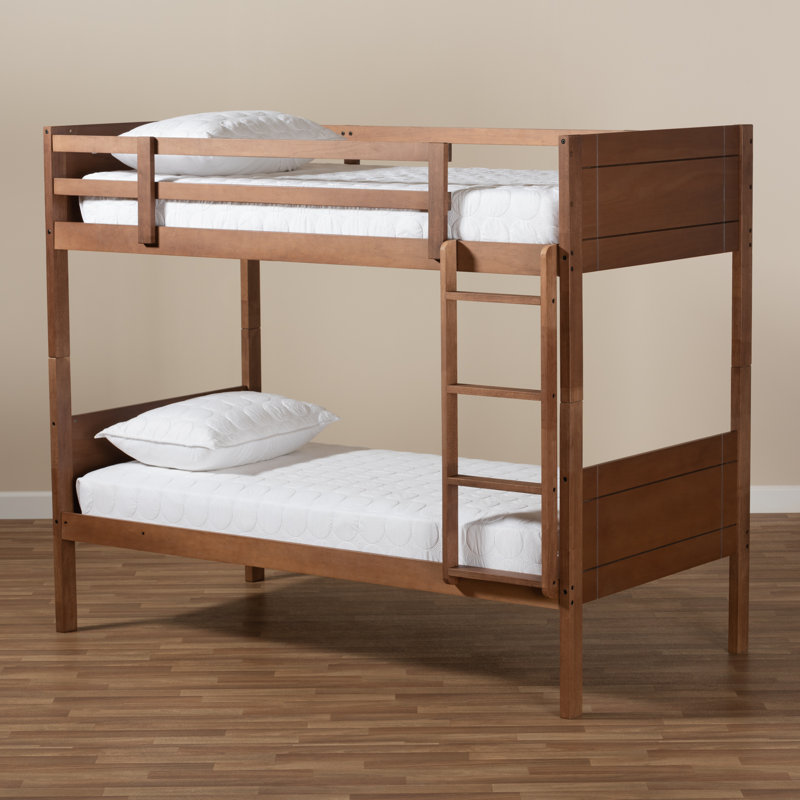 Lit superposé simple Harriet Bee de style contemporain - couleur noyer