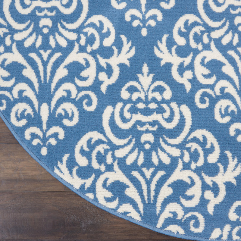 Tapis bleu Bo, Rond 5 pi 3 po