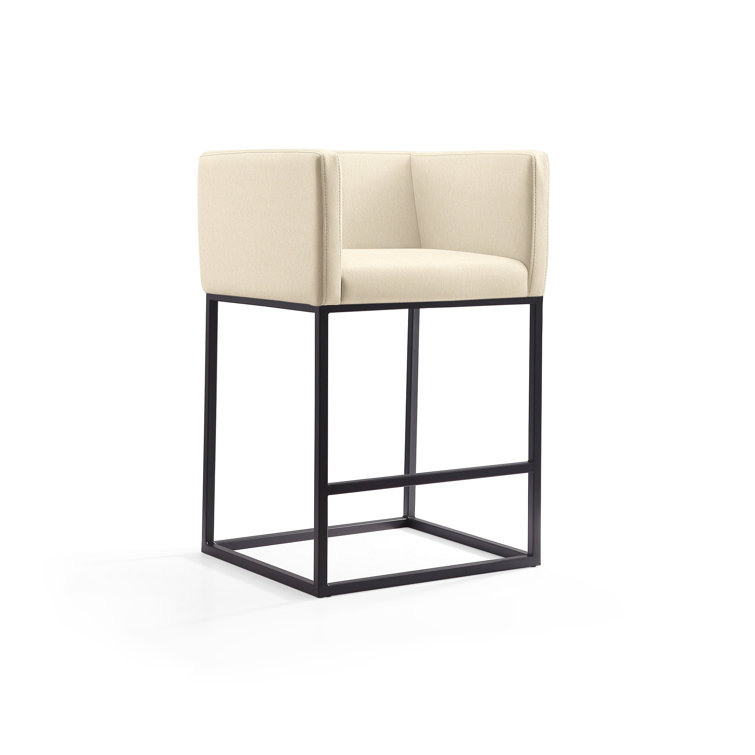 Upholstered Counter Stool with Metal Frame